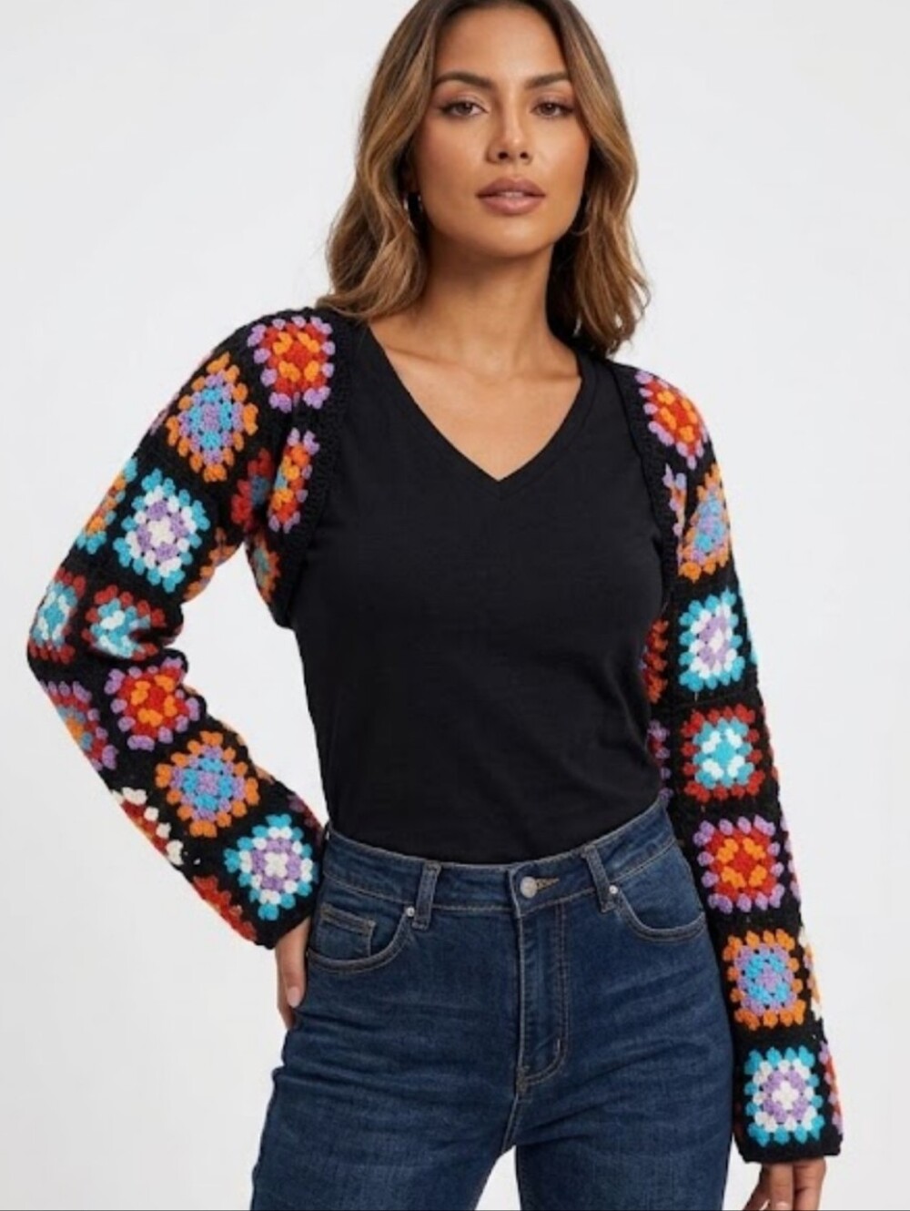 Dazy Granny Square Shrug Size Medium